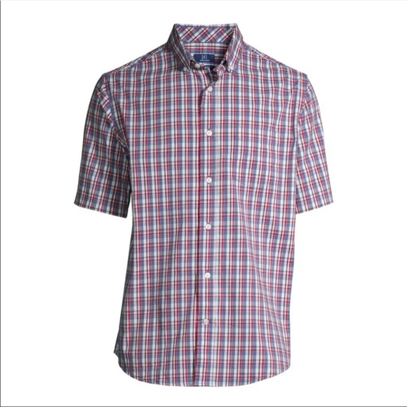 George Other - 🆕George Men’s Plaid Poplin Short Sleeve Shirt